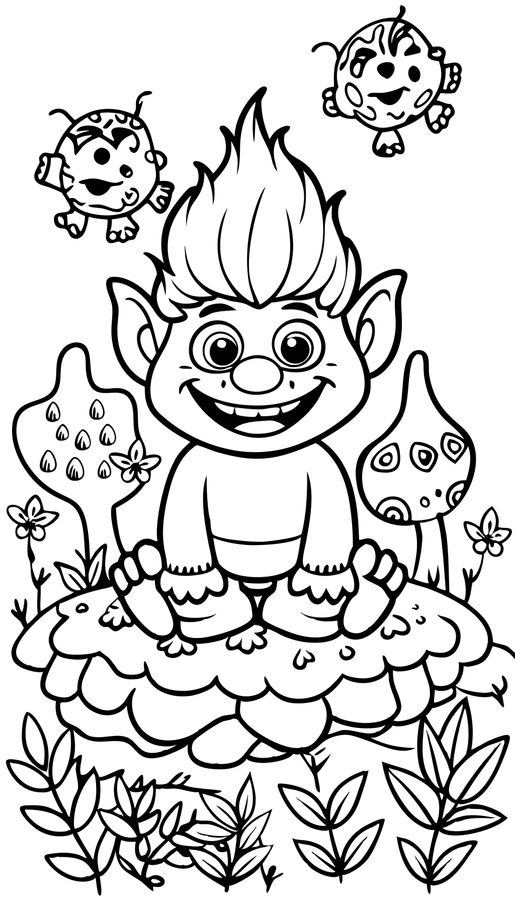 branch coloring page trolls